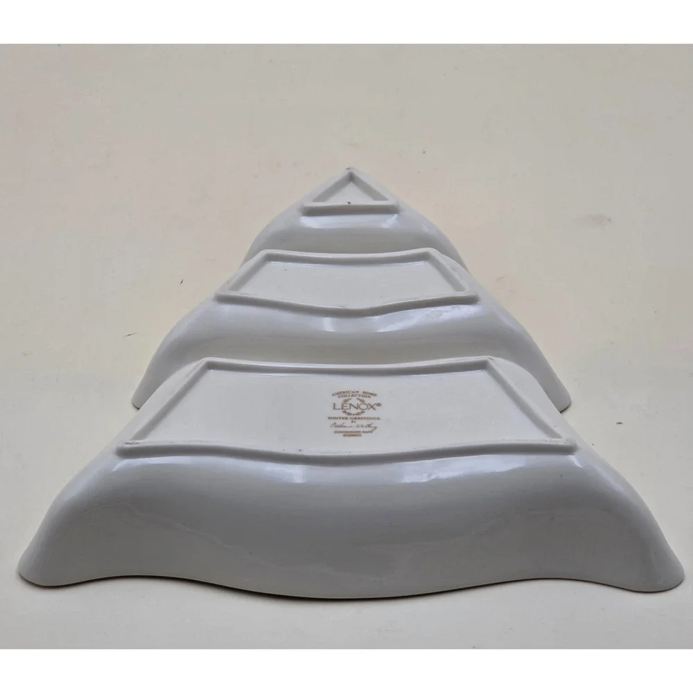 Lenox Winter Greetings Christmas Tree Divided Serving Dish 10